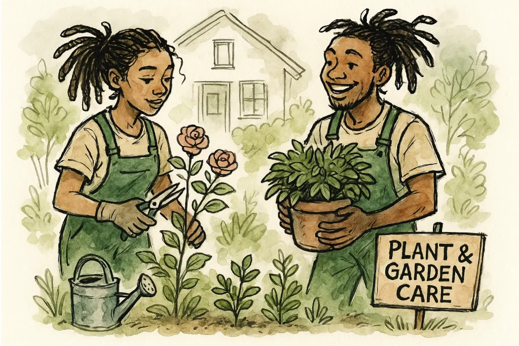 Servicio de cuidado de plantas y jardines residenciales