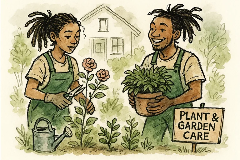 Servicio de cuidado de plantas y jardines residenciales
