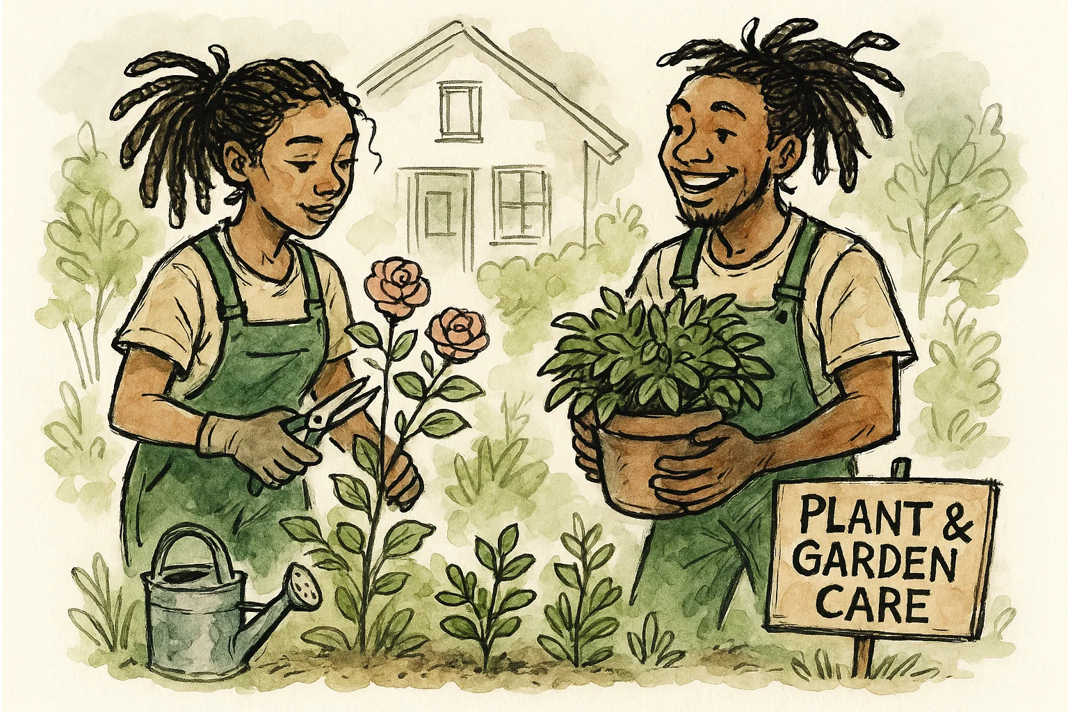 Servicio de cuidado de plantas y jardines residenciales